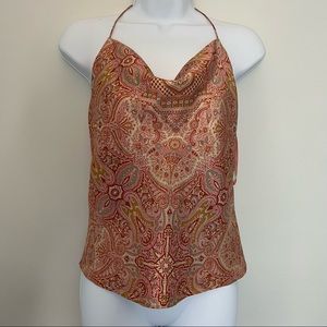 Banana Republic Red Paisley Silk Top